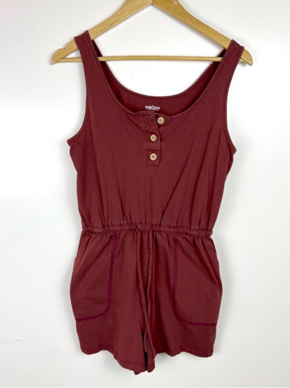 Imbodhi Sleeveless Romper in Deep Burgundy